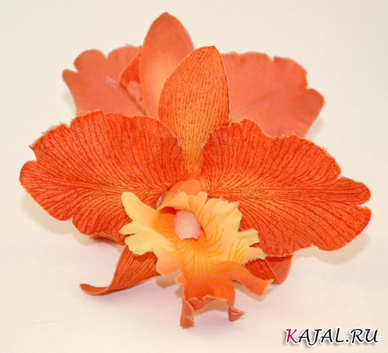 Заколка для волос Оранжевая орхидея № 3