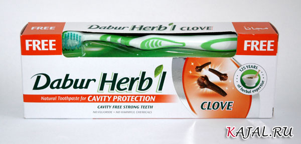 Зубная паста Clove Dabur Herb'l с зубной щеткой