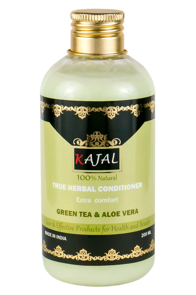 Смягчающий травяной кондиционер для волос Kajal "Зеленый чай и Алоэ Вера"